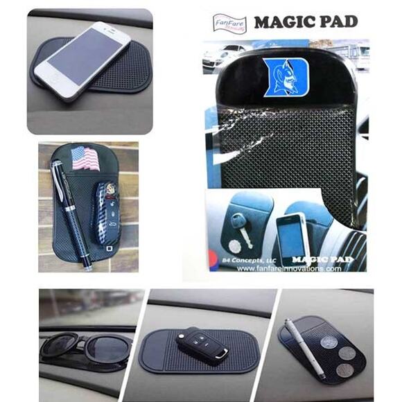 NCAA Blue Devils Magic Pad Auto Dash Holder Black Truck Black Duke Logo New - Picture 2 of 3